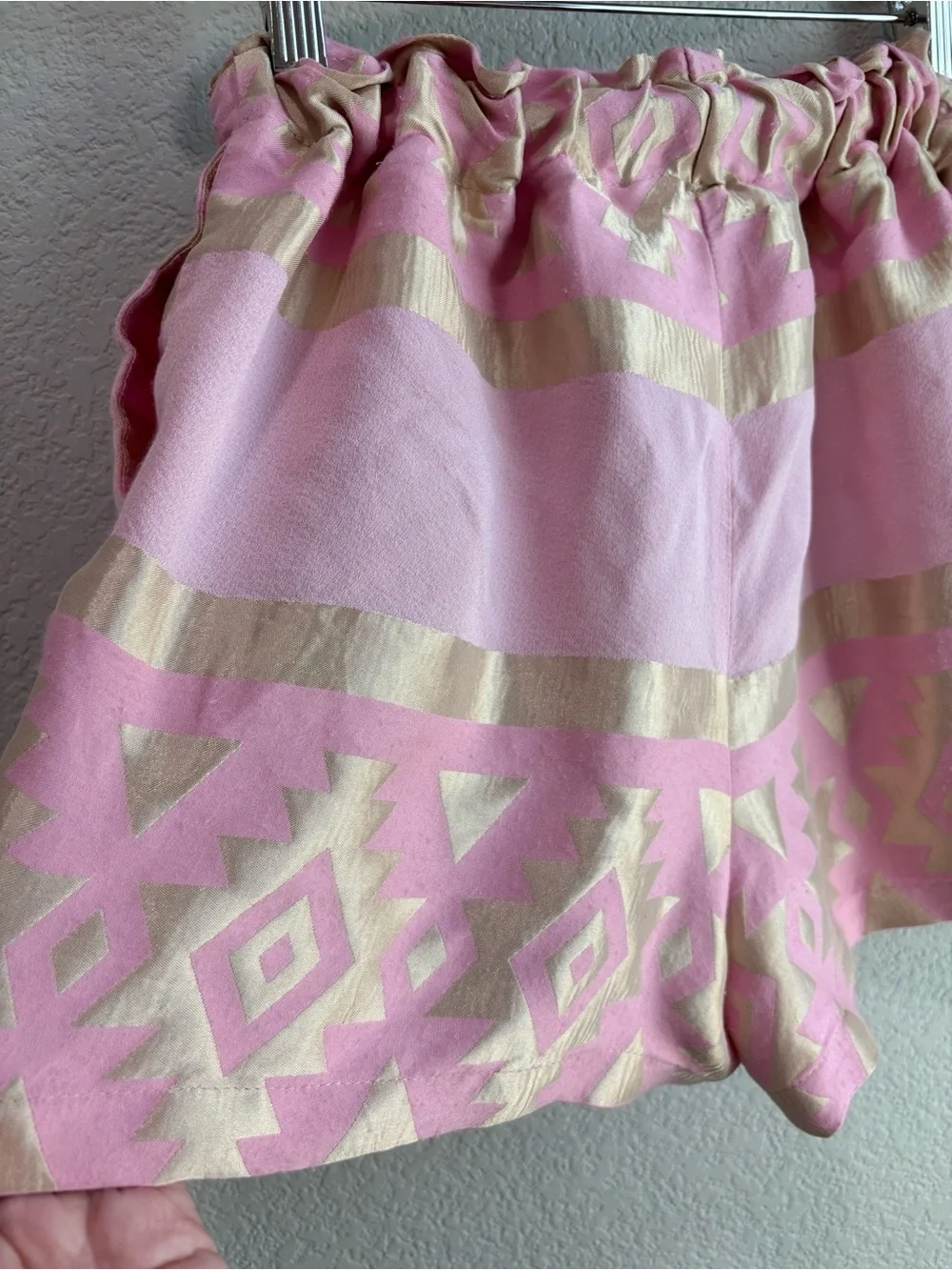 Anthropologie KASIA Ariadne Grecian Inspired Shorts Pink and Gold Pattern Small